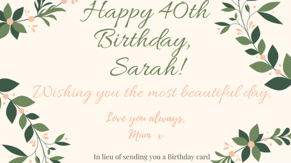 40th Birthday Card